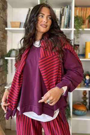 The Sunday Morning V Slouch Sweatshirt Aubergine